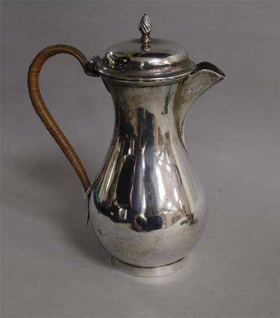 A George III silver baluster hot water pot, London, 1778, gross 15.5 oz.